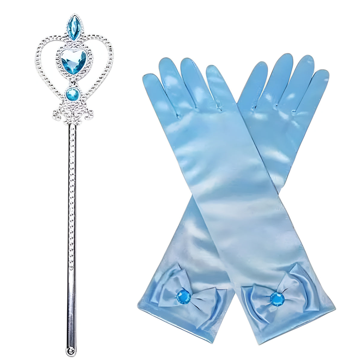 Blue Gloves With Wand Set