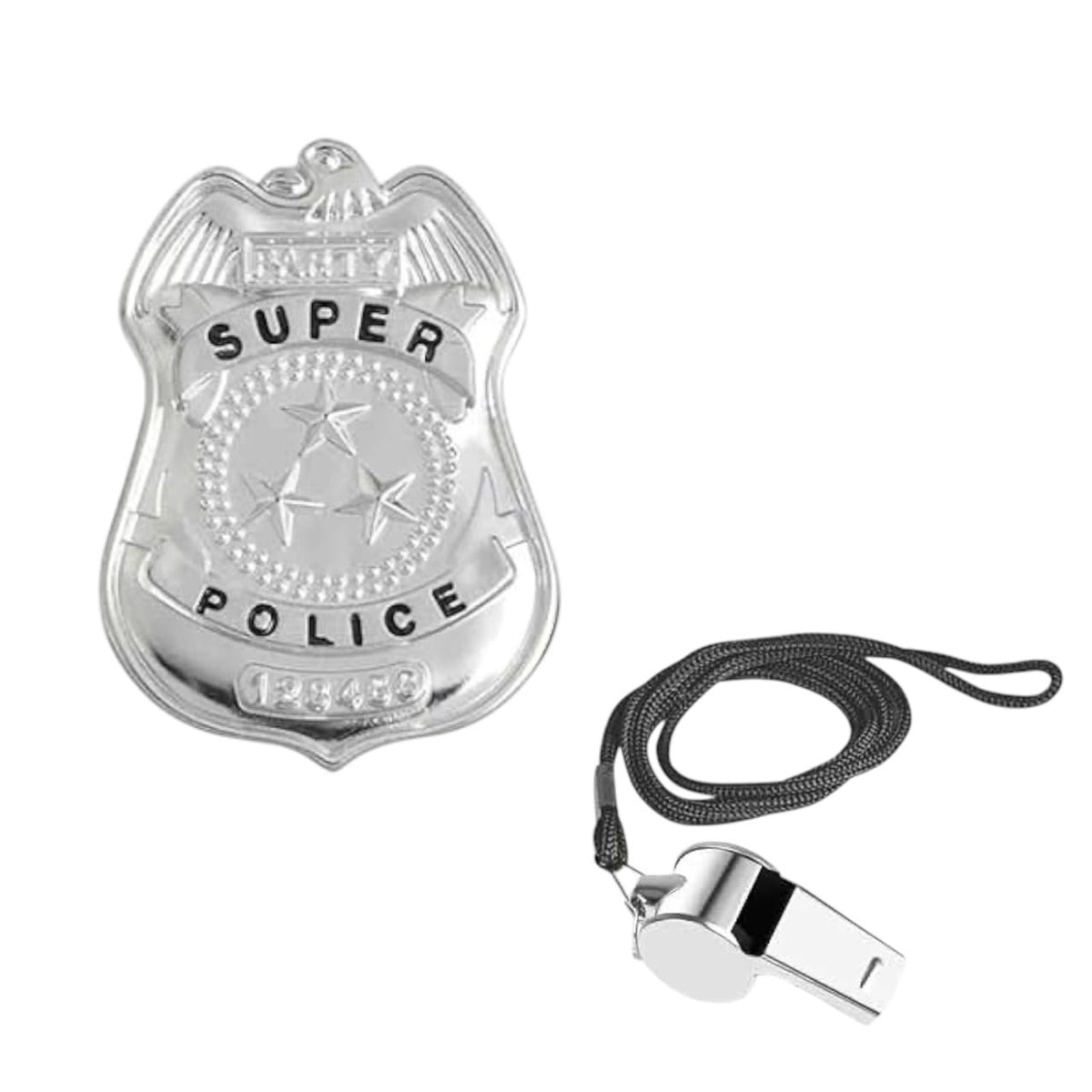Police Badge and Whistle Set
