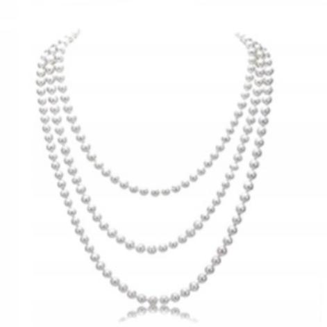 2 White Pearl Necklace set