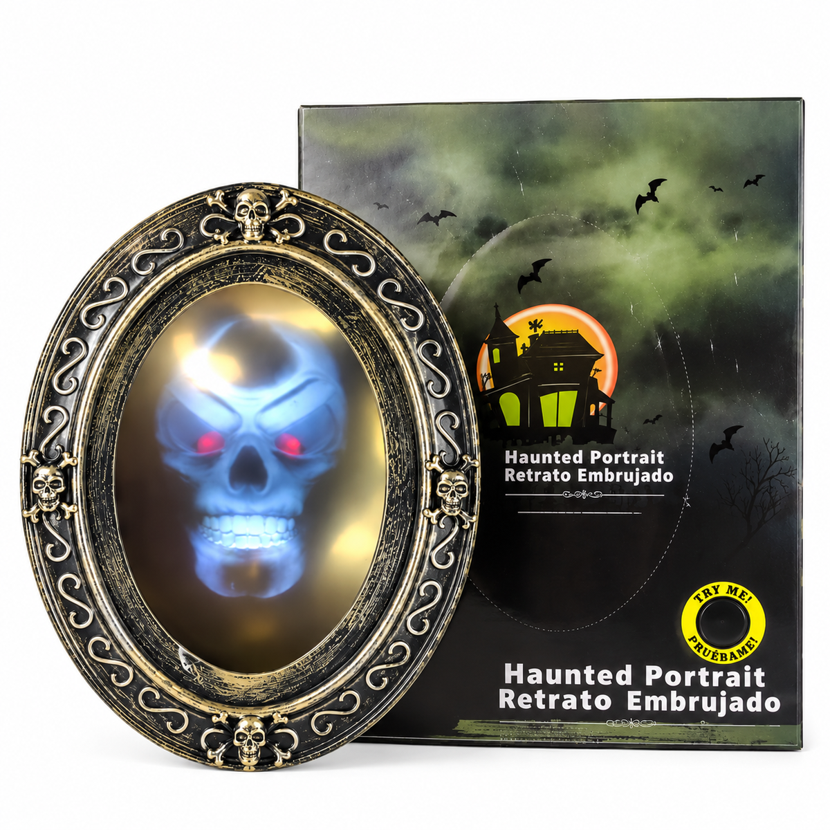 Motion-Activated Talking Haunted Skull Mirror