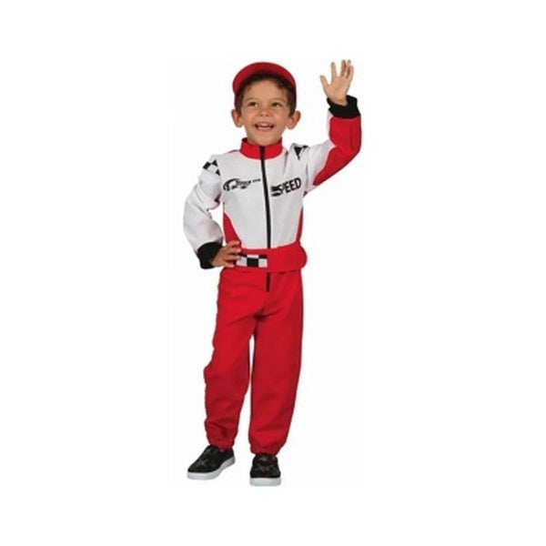 F1 Racing Cars Costume, full child costume enlarged and centered on a square white background