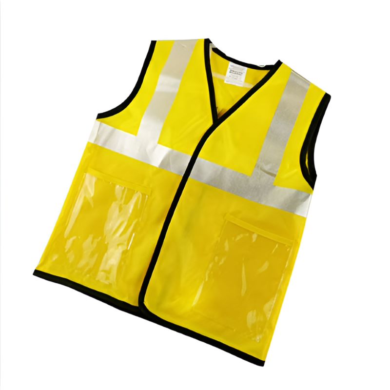 Yellow reflective construction worker costume vest for kids