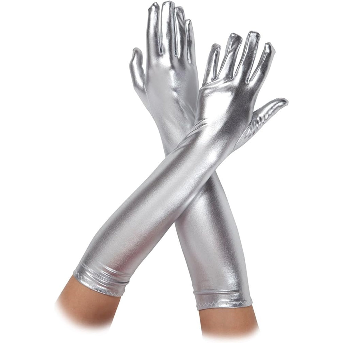 Silver Metallic Gloves