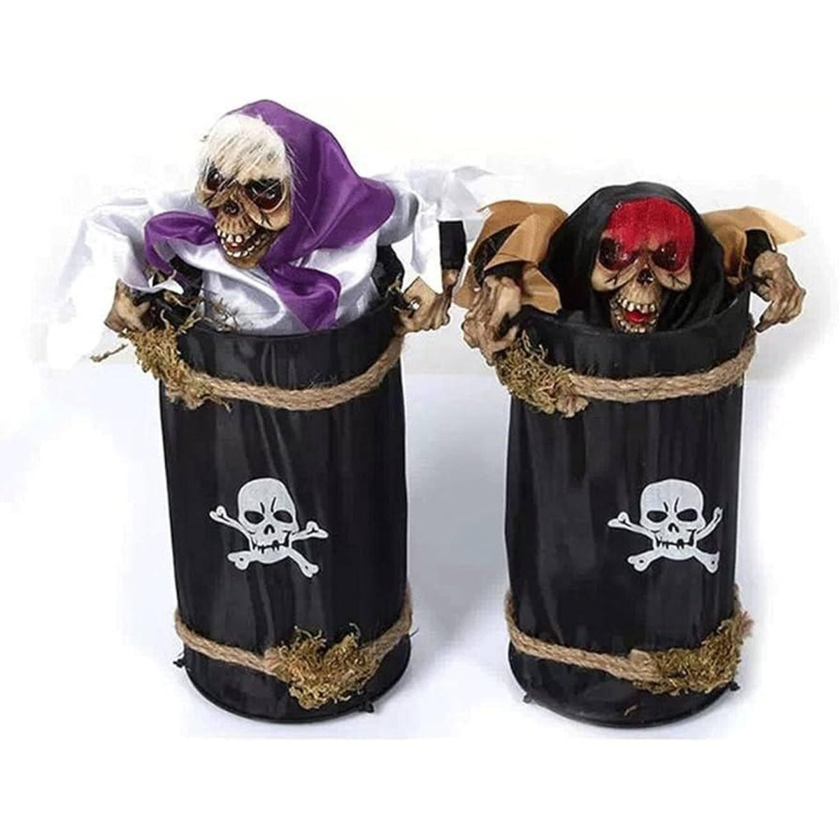 Animated Pop-Up Skeleton in Barrel Prop – Sound & Motion Activated