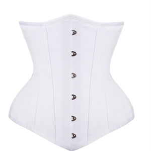 White and Red Under bust Corset