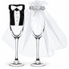 Bride & Groom Champagne Flutes Set
