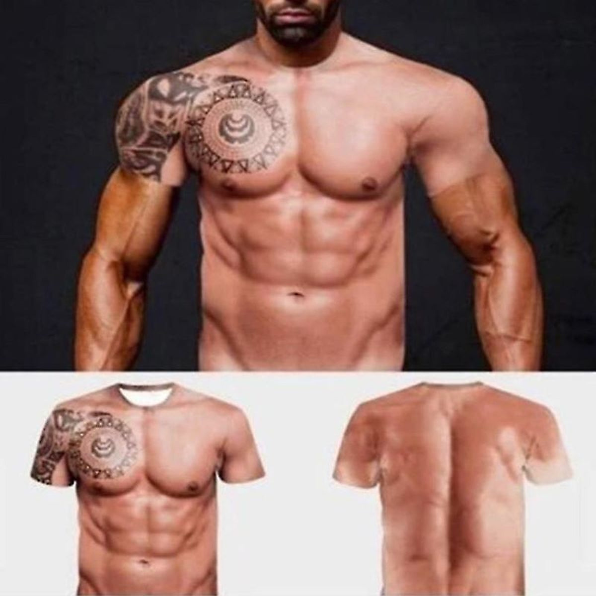 Tattooed Muscle Print Shirt