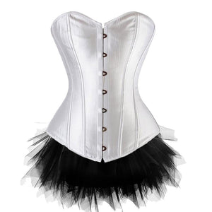 Satin Corset with Black Tutu Skirt Set