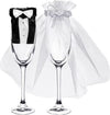 Bride & Groom Champagne Flutes Set