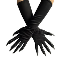 Long Black Gloves with Nails