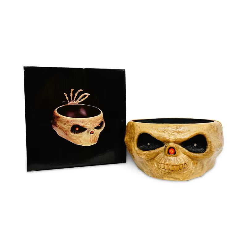 Animated Skeleton Skull Candy Bowl / Dish.