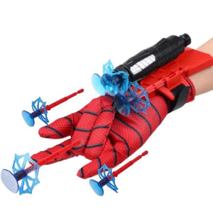 Spider-Man-inspired wrist launcher toy with projectiles