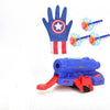 Captain America-inspired hand piece, launcher and projectiles