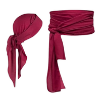 Wine Red Pirate Scarf and Sash Set