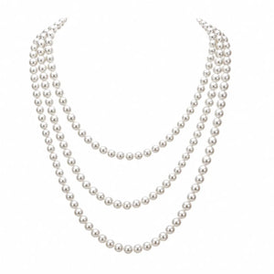 Three-Strand White Pearl Necklace Set