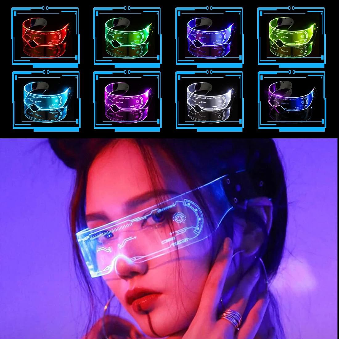 Futuristic LED Glasses