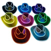 LED cowboy hats in assorted colors