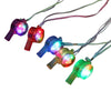 Light-up LED whistles in assorted colors