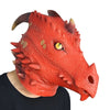 Red dragon latex full-head costume mask