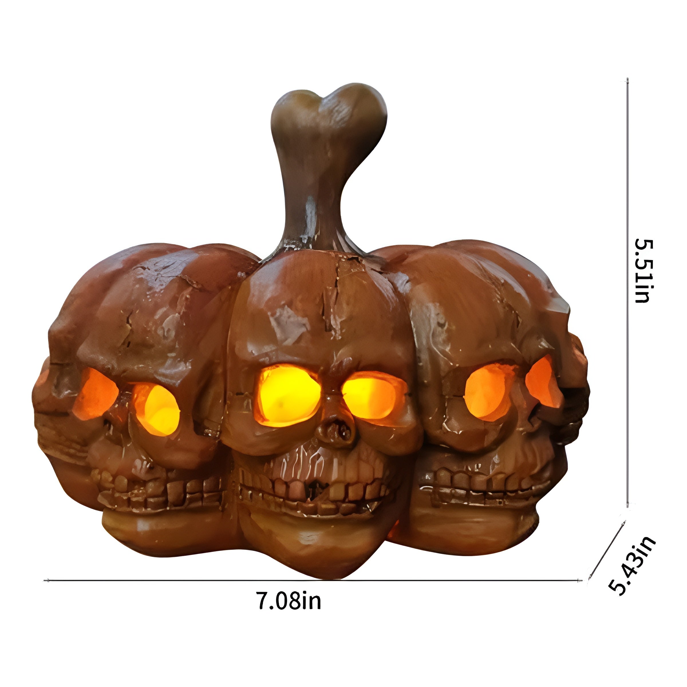 Multifaceted Halloween LED Skull Pumpkin Lantern