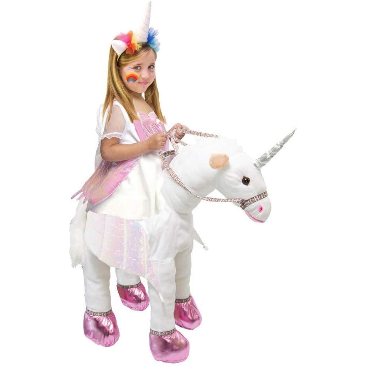 Kids Ride-On Magic Plush Unicorn Halloween Costume