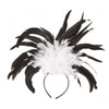 White and black carnival feather headpiece